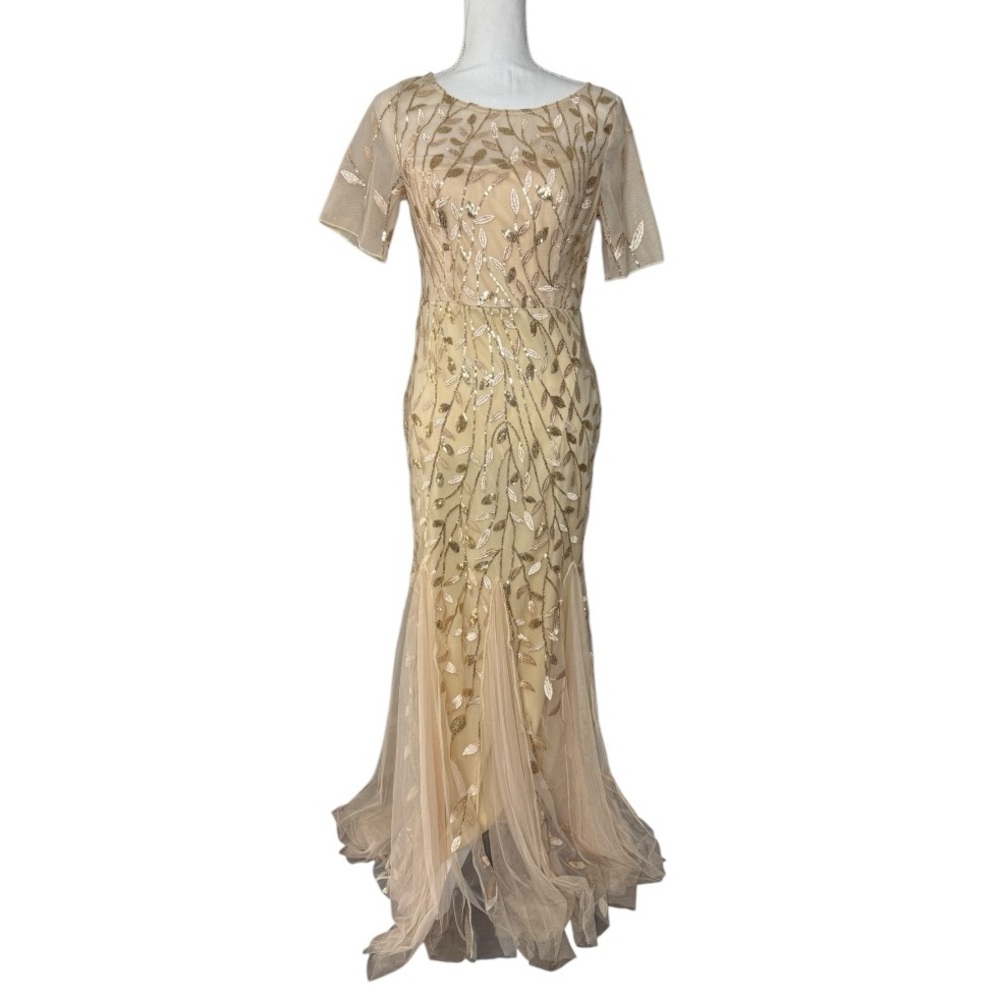 EVER PRETTY Gold Sequin Dress. Size 6 - Picture 2 of 10